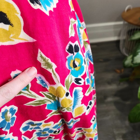 Vintage 1960's Pink Floral Sundress with Pockets - Picture 7 of 15